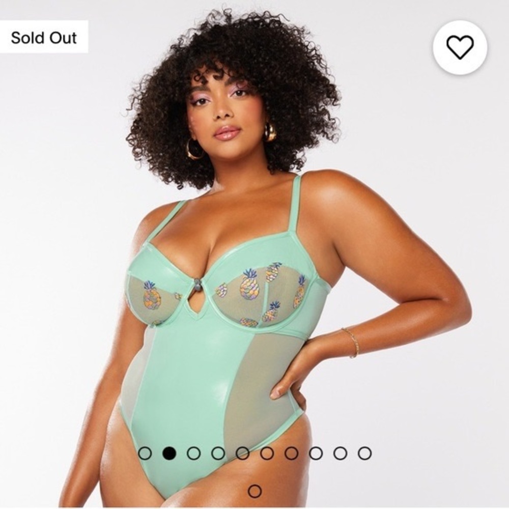 Savage X Tutti Frutti Embroidered Tulle & Vinyl Teddy